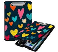 RWUTYTIUL Heavy Duty Storage Clipboard, Slim Nursing Clipboard with Internal Pen Case, Portable File Organizer Case for A4 Letter Size Paper Office Medical Professionals, Brown Heart