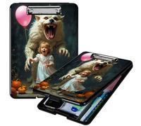 RWUTYTIUL Heavy Duty Storage Clipboard, Slim Nursing Clipboard with Internal Pen Case, Portable File Organizer Case for A4 Letter Size Paper Office Medical Professionals, White Tiger Balloon Girl