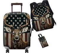 RWUTYTIUL Luggage Protector Suitcase Cover Fits 19"-21" & Privacy Luggage Tag & Backpack 3 Pcs Set, Elastic Washable Stretch Suitcase Protector Suitcase Cover for Women Men, Dog Paw Print Beach, 333