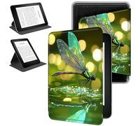 RWUTYTIUL Magnetic Detachable Case for 6" Kindle Paperwhite 11th Generation 2022 & 2024, 360 Degree Rotating Protective Stand Cover with Removable Shell & Auto Wake/Sleep, Green Dragonfly