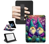 RWUTYTIUL Magnetic Detachable Case for 6" Kindle Paperwhite 11th Generation 2022 & 2024, 360 Rotating Stand Protective Cover with Convenient Hand Strap Removable Shell, Hat Snowflake Old Man