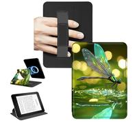 RWUTYTIUL Magnetic Detachable Case for 6" Kindle Paperwhite 4 10th Generation 2018, 360 Rotating Stand Protective Cover with Convenient Hand Strap Removable Shell & Auto Wake/Sleep, Green Dragonfly