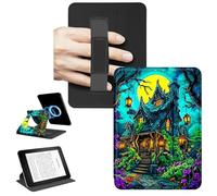 RWUTYTIUL Magnetic Detachable Case for 6" Kindle Paperwhite 4 10th Generation 2018, 360 Rotating Stand Protective Cover with Convenient Hand Strap Removable Shell & Auto Wake/Sleep, Dream Castle