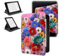 RWUTYTIUL Magnetic Detachable Case for 7" Kindle Paperwhite 12th Generation 2024 & Kindle Colorsoft 2024/2025, 360 Degree Rotating Protective Stand Cover with Removable Shell, Wildflower Pink