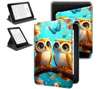 RWUTYTIUL Magnetic Detachable Case for Amazon 6" Kindle Paperwhite 10th Generation 2019 PQ94WIF, 360 Degree Rotating Protective Stand Cover with Removable Shell & Auto Wake/Sleep, Owl Blue