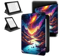 RWUTYTIUL Magnetic Detachable Case for Amazon 6" Kindle Paperwhite 4 10th Generation 2018 Release, 360 Degree Rotating Protective Stand Cover with Removable Shell & Auto Wake/Sleep, Mountains Rivers