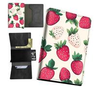 RWUTYTIUL Minimalist Wallet for Men, Womens Pop Up Automatic Wallet Slim Leather Wallet with Money Clip RFID Blocking Credit Card holder Business Gift Dragon, Pink Strawberry
