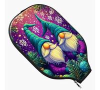 RWUTYTIUL Pickleball Paddle Cover, Neoprene Paddle Sleeve with Smooth Zipper, Protective Pickleball Paddle Case for Indoor Outdoor Courts, Fits Most Standard Paddles, Hat Snowflake Old Man