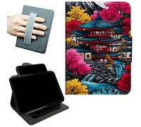 RWUTYTIUL Rotating Handle Case for iPad 2/iPad 3/iPad 4 2011/2012 (Old Model), 360 Degree Swivel Kickstand with Magnetic Closure, Shockproof Leather Protective Cover for Women Men, Pink Leaf House