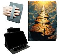 RWUTYTIUL Rotating Handle Case for iPad Air 3 2019/iPad Pro 10.5" 2017/2019/ iPad 9th/8th/7th Gene 10.2", 360 Degree Swivel Kickstand with Magnetic Closure, Leather Protective Cover, Cloud Stone Man