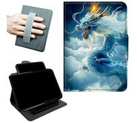 RWUTYTIUL Rotating Handle Case for iPad Air 3 2019/iPad Pro 10.5" 2017/2019/ iPad 9th/8th/7th Gene 10.2", 360 Degree Swivel Kickstand with Magnetic Closure Protective Cover, Cloud Blue Dragon