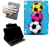 RWUTYTIUL Rotating Handle Case for iPad mini 7 A17 Pro 2024/Mini 6 2021 8.3", 360 Degree Swivel Kickstand with Magnetic Closure, Shockproof Leather Protective Cover for Women Men, Soccer Painting