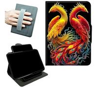 RWUTYTIUL Rotating Handle Case for Samsung Galaxy Tab S8 Plus 2022/S7 FE 2021/S7 Plus 2020 12.4 Inch, 360 Degree Swivel Kickstand with Magnetic Closure Leather Protective Cover, Flamingo Red