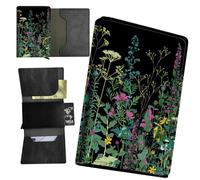 RWUTYTIUL Sea Turtle Minimalist Wallet for Men, Womens Pop Up Automatic Wallet Slim Leather Wallet with Money Clip RFID Blocking Credit Card holder Business Gift Wallet, Wildflower