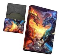 RWUTYTIUL Sea Turtle Minimalist Wallet for Men, Womens Pop Up Automatic Wallet Slim Leather Wallet with Money Clip RFID Blocking Credit Card holder Business Gift Wallet, Red Blue Dragon