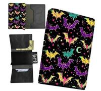 RWUTYTIUL Sea Turtle Minimalist Wallet for Men, Womens Pop Up Automatic Wallet Slim Leather Wallet with Money Clip RFID Blocking Credit Card holder Business Gift Wallet, Bat