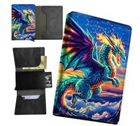 RWUTYTIUL Sea Turtle Minimalist Wallet for Men, Womens Pop Up Automatic Wallet Slim Leather Wallet with Money Clip RFID Blocking Credit Card holder Business Gift Money Wallet, Blue Cloud Dragon