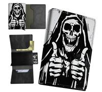 RWUTYTIUL Sea Turtle Minimalist Wallet for Men, Womens Pop Up Automatic Wallet Slim Leather Wallet with Money Clip RFID Blocking Credit Card holder Business Gift Wallet, Skeleton