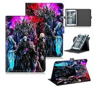 RWUTYTIUL Universal Tablet Case for 10.36" TCL Tab Pro 5G 9198S/TCL TABMAX 10.4" 9296Q, 360 Degree Rotating Kickstand Protective Stand PU Leather Shell Cover for 9"-10.5", Night Warriors