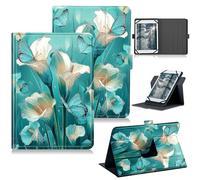 RWUTYTIUL Universal Tablet Case for Callsky-Tab Cpad 10 10.1 Inch 2025, 360 Degree Rotating Kickstand Protective Stand with Multiple Viewing PU Leather Shell Cover for 9"-10.5", Blue Lily