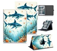 RWUTYTIUL Universal Tablet Case for Callsky-Tab Cpad 10 10.1 Inch 2025, 360 Degree Rotating Kickstand Protective Stand with Multiple Viewing PU Leather Shell Cover for 9"-10.5", Tuna Under The Sea