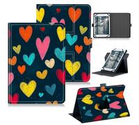 RWUTYTIUL Universal Tablet Case for Lenovo Tab One (TB305FU) 8.7"/K9 2025(Model: TB305FU), 360 Degree Rotating Kickstand Protective Stand PU Leather Shell Cover for 7"-9", Brown Heart