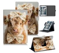 RWUTYTIUL Universal Tablet Case for ROWT A10/Aiprotablet C20e/Moderness MB1001/Callsky-Tab 10.1", 360 Degree Rotating Kickstand Protective Stand PU Leather Shell Cover for 9"-10.5", Yellow Baby Cow