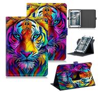 RWUTYTIUL Universal Tablet Case for T-Mobile Revvl Tab 2 10.1" 2025/Revvl Tab 5G 10.36" 2023, 360 Degree Rotating Kickstand Protective Stand PU Leather Shell Cover for 9"-10.5", Artistic Tiger Head
