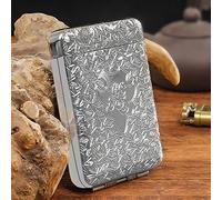 RWXCOW Three Open Alloy Cigarette Case Peaky Blinders Creative 3-Sided Carved Ultra Thin Case Classic European For Men Smoking Beautiful Gift Silver
