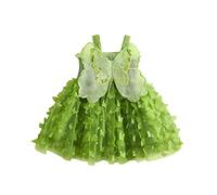 RWYBEYW Toddler Baby Girl Fairy Butterfly Wings Princess Dress Sleeveless Mesh Flower Tulle Tutu Dress First Birthday Outfit (A-Green, 6-12 Months)