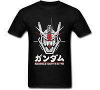 RX 78 Gundam Tops Tees Men Awesome Tshirt Male Cotton Black T Shirt Gundam Tshirt Japan Harajuku Street Clothes Geek RX78 Suit Black S Black S