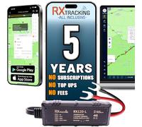 RX Tracking 5 Year Dual 4G & 2G Wired GPS Tracker, No Subscription, No Monthly Fee, 12/24V Easy Install, Car Van Motorbike Caravan Motorhome, All-Inclusive Prepaid SIM + Data, UK Company & Support