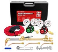 RX Weld Medium Duty Oxy Acetylene Torch Kit with Check Valves - Cutting, Welding & Brazing Tool Set (CGA540/CGA510)