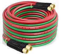 RX WELD Oxygen Acetylene Hose 1/4-Inch × 50 Feet with 9/16"-18 B fittings,Torch Hose,Grade R (50 Feet)