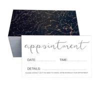 RXBC2011 Black Gold Marble 2x3.5 Inch Appointment Reminder Cards Pack of 100