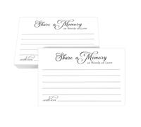 RXBC2011 Share a memory cards elegant memorial guest message cards for celebration of life funeral remembrance keepsake notes pack of 50 White