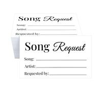 RXBC2011 Song request cards wedding reception dj music guest table playlist activity pack of 100 White