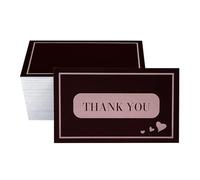 RXBC2011 Thank you cards minimalist heart design for small business packaging customer appreciation pack of 100 Dark Brown