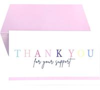 RXBC2011 Thank you for your support cards Thanks for your purchase card Package Insert for Online business Pack of 100 Pink
