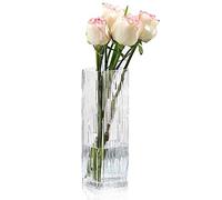 Rxcvkmw Modern Minimalist Glass Square Vase, Crystal Glass Vase, White