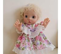 RXDOLL 16 Inch Reborn Baby Dolls Peeka Girl Silicone Full Body Waterproof Realistic Baby Dolls That Look Real Silicone Babies Newborn Doll with Big Blue Eyes Blonde Hair