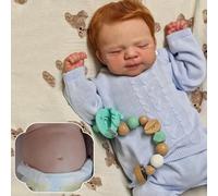 RXDOLL 18 Inch Asleep Reborn Baby Dolls Silicone Full Body Vinyl Boy Realistic Newborn Baby Dolls That Look Real Life Soft Anatomically Correct Baby Doll Xmas Gifts for Kids 3+