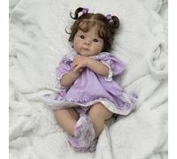 RXDOLL 18 Inch Reborn Baby Dolls Soft Cloth Body Weighted Lifelike Baby Doll That Look Real Life Newborn Babies Eyes Open with Feeding Accessories Toy Gifts