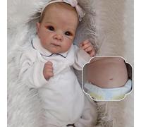 RXDOLL 18In Full Body Vinyl Silicone Reborn Baby Dolls Girl Realistic Newborn Baby Dolls Eyes Open Anatomically Correct Baby Doll Waterproof Reborn Babies That Look Real Girl