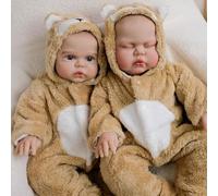 RXDOLL 19 Inch Realistic Reborn Baby Dolls Twins Boys Soft Body Lifelike Newborn Girl Doll Real Twin Dolls Baby Dolls Baby Dolls That Look Real Silicone Baby Twins Doll