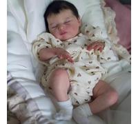 RXDOLL Asleep Boy Reborn Baby Dolls Silicone Full Body Vinyl 18 Inch Realistic Lifelike Newborn Doll That Look Real Life Babies with Toy Accessories for Kids Age 3+