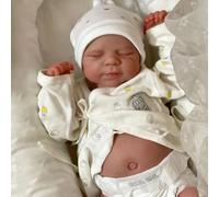 RXDOLL Asleep Reborn Baby Dolls Silicone Full Vinyl Body Boy 18 Inch 45CM Realistic Newborn Baby Dolls Boy Full Body Silicone Real Life Baby Doll Gifts for Kids Age 3+