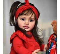 RXDOLL Big Size Lifelike Realistic Reborn Toddler Dolls 26 Inch Reborn Baby Girl Soft Cloth Body Standing Doll Handmade Weighted Real Life Baby Doll Silicone Babies