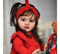 RXDOLL Big Size Lifelike Realistic Reborn Toddler Dolls 26 Inch Reborn Baby Girl Soft Cloth Body Standing Doll Handmade Weighted Real Life Baby Doll Silicone Babies