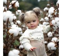 RXDOLL Big Size Realistic Reborn Toddler Girl Dolls 26 Inch Real Life Baby Dolls Soft Cloth Body Lifelike Toddler Doll with Blonde Hair Blue Eyes Handmade Collectible Art Doll Gift